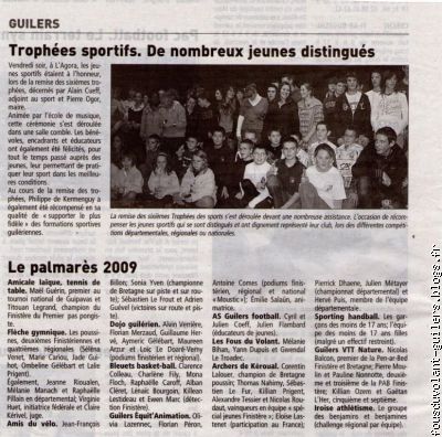 Article du Télégramme le 17/11/2009